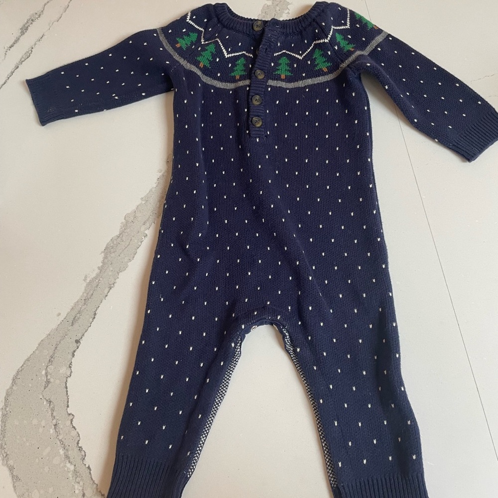 COPY - Hanna Andersson Tannenbaum Christmas romper size 80